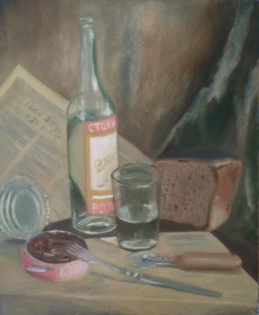 Painting titled "Советский натюрморт" by Nikolay Pavlenko, Original Artwork, Oil