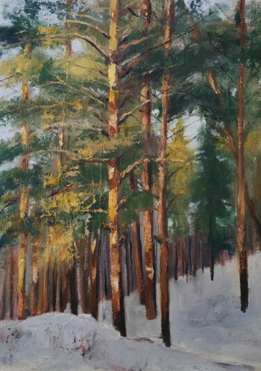 Картина под названием "Лес." - Nikolay Pavlenko, Подлинное произведение искусства, Масло