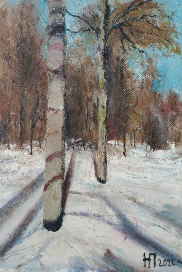 Картина под названием "Лес солнце." - Nikolay Pavlenko, Подлинное произведение искусства, Масло