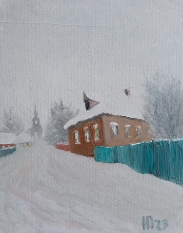 Картина под названием "Зимний день." - Nikolay Pavlenko, Подлинное произведение искусства, Масло
