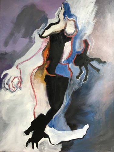 Peinture intitulée "femme bleue 2" par Sophie Pavot, Œuvre d'art originale, Huile