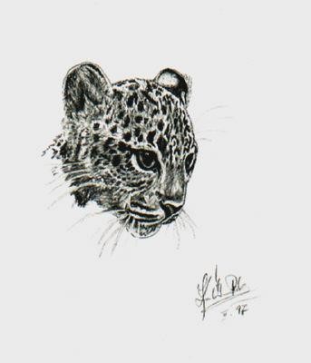 Pittura intitolato "Young Leopard" da Pavouk7, Opera d'arte originale, Olio