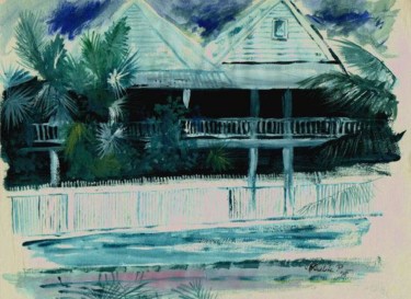 Peinture intitulée "Key West siesta" par Pavouk7, Œuvre d'art originale, Huile