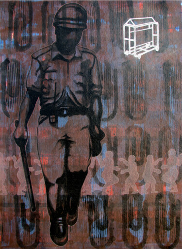 Pintura intitulada "Stay home, stay safe" por Pawan Shharma, Obras de arte originais, Acrílico