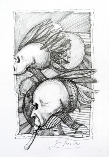 Drawing titled ""Rysunek 2"" by Paweł Jagła, Original Artwork, Pencil