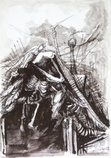 Rysunek zatytułowany „"Rysunek 4"” autorstwa Paweł Jagła, Oryginalna praca, Atrament