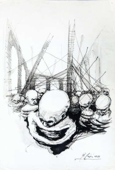 Disegno intitolato ""Surrealizm II"" da Paweł Jagła, Opera d'arte originale, Inchiostro