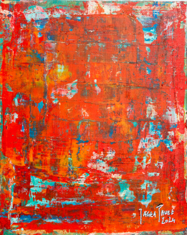Peinture intitulée "Red Abstracion" par Paweł Jagła, Œuvre d'art originale, Acrylique