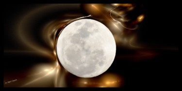 Arts numériques intitulée "-140201-2-n3-lune.…" par Le Sage Coyote, Œuvre d'art originale, Travail numérique 2D
