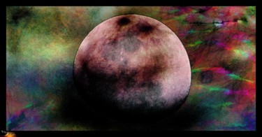 Arts numériques intitulée "n-60- funny moon" par Le Sage Coyote, Œuvre d'art originale, Travail numérique 2D