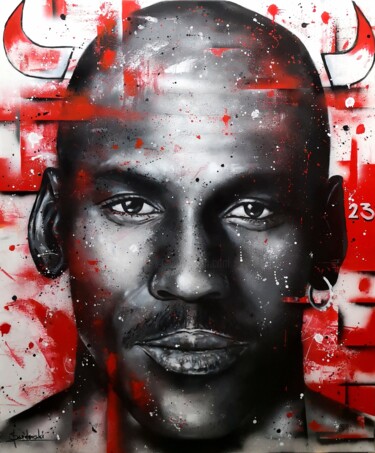Malarstwo zatytułowany „MJ” autorstwa Paweł Świderski, Oryginalna praca, Akryl Zamontowany na Drewniana rama noszy