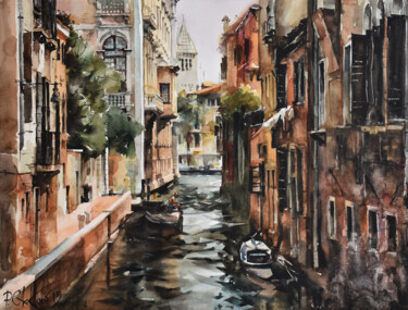 Pintura titulada "Calm of Venice" por Pawel Gladkow, Obra de arte original, Acuarela