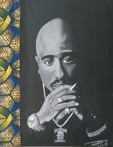 Painting titled "2pac" by Paxton Tubind, Original Artwork