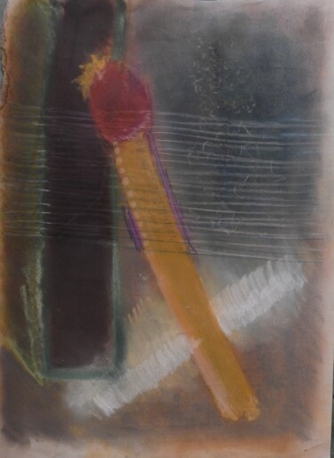 Malerei mit dem Titel "Fósforo (Match)" von Rodrigo Payró, Original-Kunstwerk, Pastell