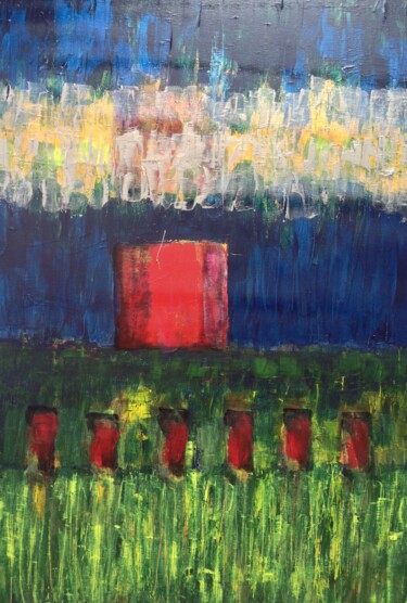 Pintura titulada "La cosecha, el camp…" por Rodrigo Payró, Obra de arte original, Acrílico Montado en Bastidor de camilla de…