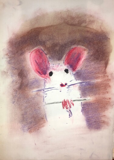 Dessin intitulée "Ratón (Mouse)" par Rodrigo Payró, Œuvre d'art originale, Pastel