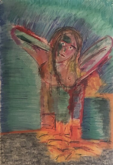 Pintura titulada "El martirio de la v…" por Rodrigo Payró, Obra de arte original, Pastel