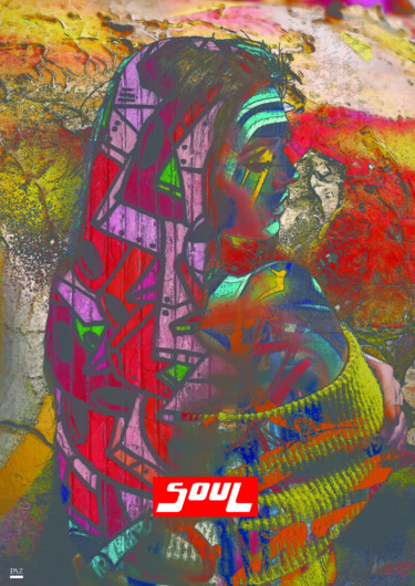 Digitale Kunst mit dem Titel "Soul" von Paz, Original-Kunstwerk, Digitale Collage