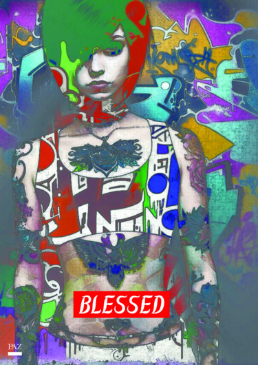 Digital Arts titled "Blessed" by Paz, Original Artwork, Digital Collage