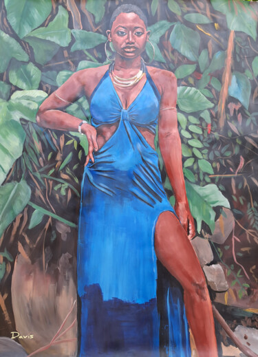 Картина под названием "Ebony" - Davis Paz, Подлинное произведение искусства, Акрил
