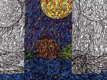 Peinture intitulée "Lunas" par Paz, Œuvre d'art originale, Autre