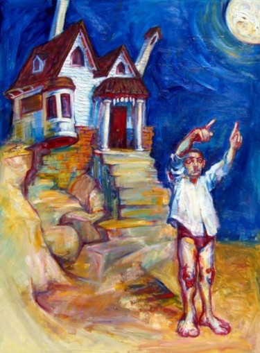 Painting titled "Moonstruck" by Paz Winshtein, Original Artwork
