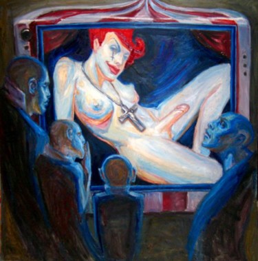 Painting titled "Modern Freak Show" by Paz Winshtein, Original Artwork, Oil