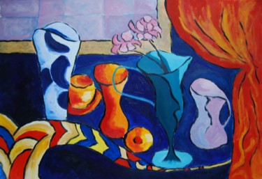 Pittura intitolato "colori di Matisse -…" da Paola Benni, Opera d'arte originale, Olio