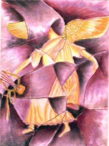 Disegno intitolato "dal mondo etrusco /…" da Paola Benni, Opera d'arte originale, Gesso