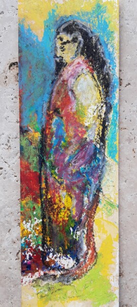 Peinture intitulée "Figure taoiste" par Pboiko, Œuvre d'art originale, Pastel