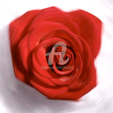 Fotografía titulada "Rose tournoyante" por Pierre Boillon, Obra de arte original, Fotografía digital