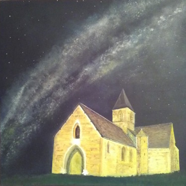 Painting titled "Petite chapelle sci…" by Pascal Boulommier, Original Artwork, Acrylic