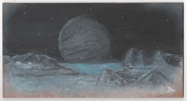 Malerei mit dem Titel "Ice Planet" von Pascal Boulommier, Original-Kunstwerk, Acryl