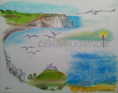 Painting titled "La belle Normandie" by Pascal Boulommier, Original Artwork, Acrylic
