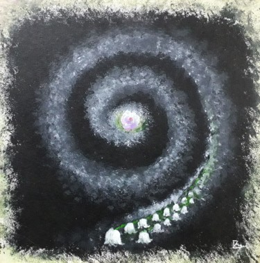 Peinture intitulée "Muguet galaxie" par Pascal Boulommier, Œuvre d'art originale, Acrylique