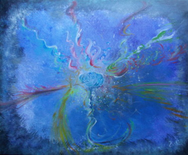 Peinture intitulée "Cerveau atomique" par Pascal Boulommier, Œuvre d'art originale, Acrylique