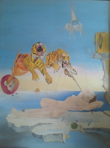 Peinture intitulée "Dali reproduction" par Pascal Boulommier, Œuvre d'art originale, Acrylique