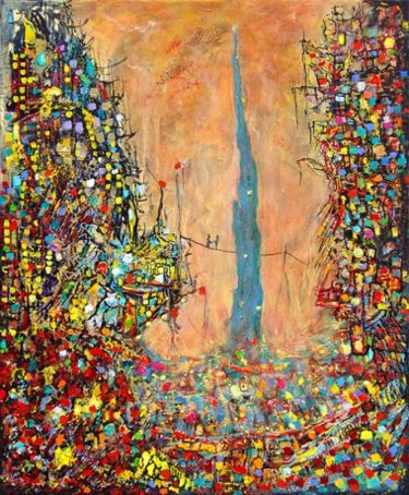 Peinture intitulée "The molten rocket" par Patrice Bucher, Œuvre d'art originale, Huile