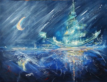 Peinture intitulée "Le vaisseau fantôme" par Patrice Bucher, Œuvre d'art originale, Huile