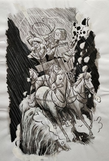 a night in hell Drawing titled "a night in hell" by Pedro Bazunga, Original Art, Ink