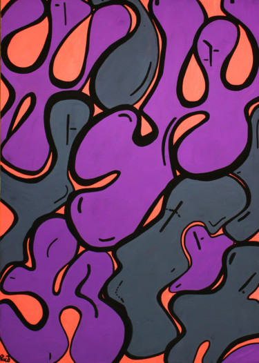 Pintura titulada "les méduses" por Priscilla Champelovier, Obra de arte original, Acrílico