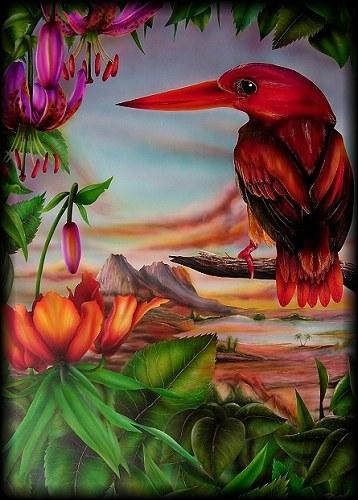 Peinture intitulée "vision tropicale" par Patrick Charuel, Œuvre d'art originale, Huile