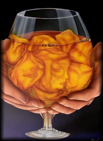 Peinture intitulée "verre" par Patrick Charuel, Œuvre d'art originale, Huile