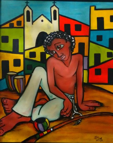 Peinture intitulée "Capoeira" par Pc Silva Amorelli, Œuvre d'art originale, Huile