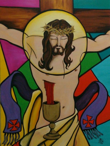 Malerei mit dem Titel ""Sant Graal"" von Pc Silva Amorelli, Original-Kunstwerk, Öl