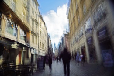 Photography titled "Rouen, rue du gros…" by Philippe Dorléans, Original Artwork, Non Manipulated Photography Mounted on Alum…