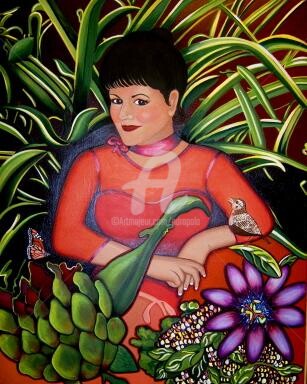 Painting titled "In My Garden" by Drapala Gallery, Original Artwork