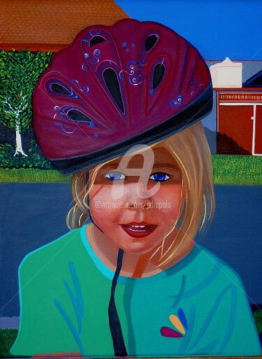Painting titled "Claudia, Kids on th…" by Drapala Gallery, Original Artwork
