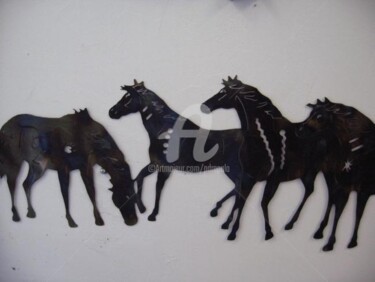 Painting titled "Tin Horses" by Drapala Gallery, Original Artwork