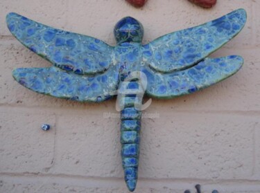 Painting titled "Blue Dragon Fly" by Drapala Gallery, Original Artwork